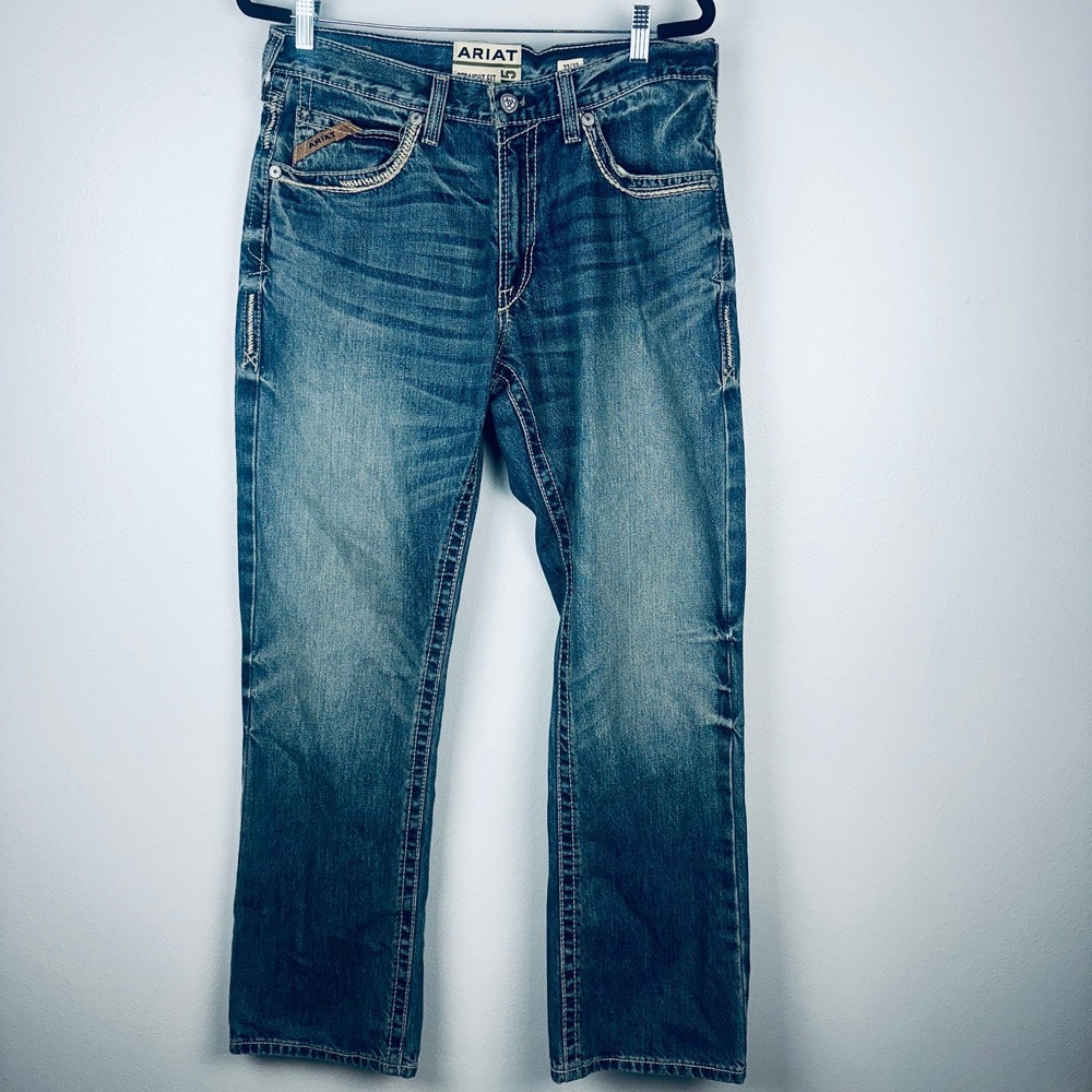 Ariat M5 Ridgeline Gambler Blue Straight Leg Western Jeans 33/32